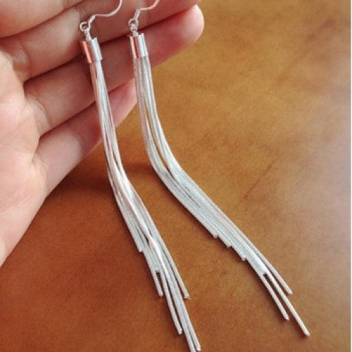 Silver Plated Tassel Earings