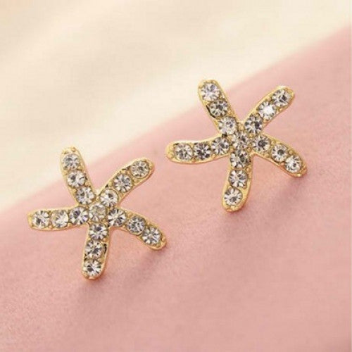 Sweet Lovely Gold Ocean Starfish Earrings