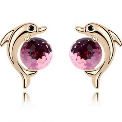 High-Grade Crystal Dolphin Earrings