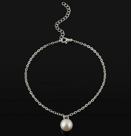 Simple Pearl Chain Anklet